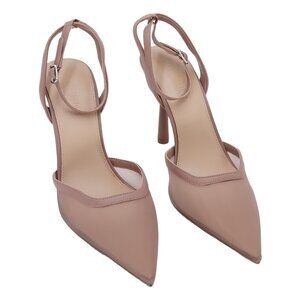 Steve Madden Alliance Pointed Toe Pump Ankle Strap Mocha Mesh US 8.5M